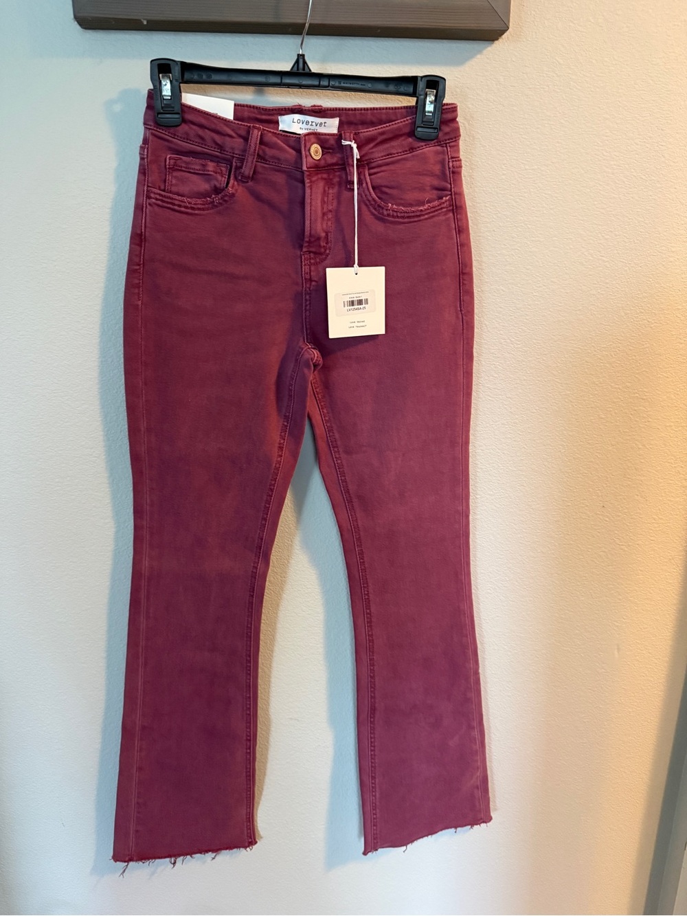 Lovervet High-Rise Wine Crop Jeans - Women's